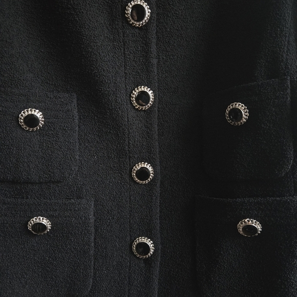 New Alessandra Rich Tailored Tweed Decorative Button Black Evening Jacket NWT - Picture 11 of 16